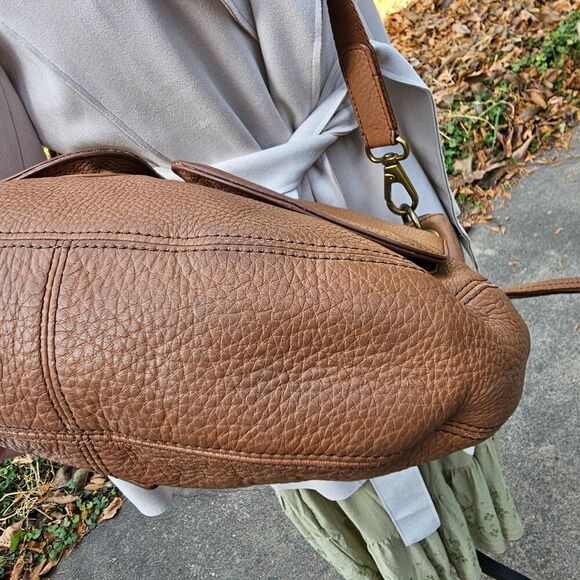 Fossil Brown Crossbody Bag with Gold Accents - Picture 9 of 11